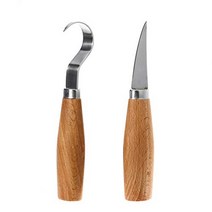 [미국] 우드카빙 재료 나무 조각 도구 2개 세트 나무 조각 후크 나이프 sloyd 칩