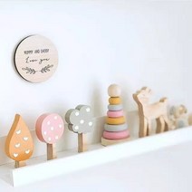 아기방 꾸미기 인테리어 선반 촬영 장식 우드트리 3종세트 아가방 아이방 포토존, 민트