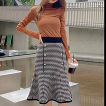 [파스텔]솜발망머메이드스커트 스커트 체크스커트 럭셔리스커트