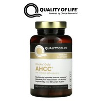 Quality of Life Labs 키노코 골드 표고버섯 균사체 AHCC 500mg 비건 60 베지캡슐