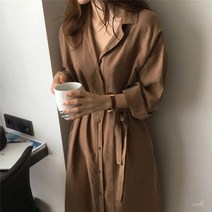 트렌치원피스 자켓원피스 루즈핏 원피스 앞단추 스트랩