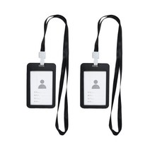 살림모아 사원증 목걸이 케이스 세트 블랙, 2개