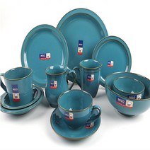 GY 노블 비취 공기 대접 접시 쿠프 커피잔 파스타볼 플레이트 1인 혼밥 식기 세트, 4절접시