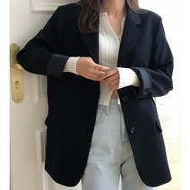 체인지쉬 (change she) 봄가을 연보라 루즈핏 캐주얼 핫픽스 작은 정장코트