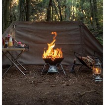 아베나키 화로대 야외 감성 캠핑 휴대용 바베큐 굽기 테이블 접이식 그릴 불멍 5066262305, H
