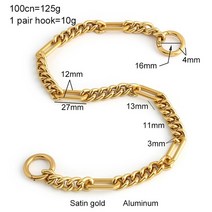 새틴 골드 알루미늄 체인 금속 3x11x13MM 100CM 1-5 개 스트랩 지갑 크로스 바디 핸드백 핸들 가방 액세서리