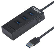 DFMEI 3 포트 USB 3.0 SD TF 카드 리더 3+2 컴퓨터 허브 콤보와 허브, 하얀색
