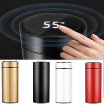 스마트보틀 LED 온도표시 스마트 텀블러 온도계 보온 보냉 병 마우병 분유병 500ml, 레드