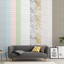 11종류 고급 접착식 파벽돌 시트지 거실 인테리어필름 폼블럭 다이소 벽지 포인트 쿠션 곰팡이방지 우드락, 실버그레이