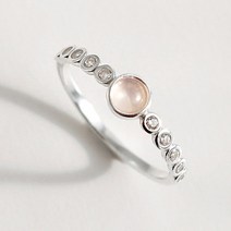 반지소 실버925 여성 칼세도니 원석 큐빅 알 은반지