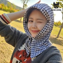 겨울 후드넥워머 남녀공용 골프 바라클라바 방한용품 페이크후드 등산 캠핑, 패턴블랙