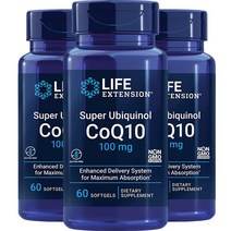 라이프익스텐션 슈퍼 유비퀴놀 CoQ10 100mg 소프트젤, 60개입, 3개
