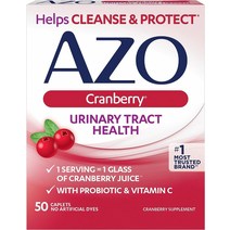 AZO 크랜베리 요로 건강 보조제 1회 제공량 주스 1잔 무설탕 알약 50개, [01] 50개(1팩), [01] 정제