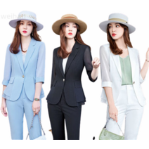 녕동 여성의류 여자옷 얇은 정장세트 여름 자켓 팬츠 투피스 여자면접복장 +사은품