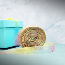 청첩장리본 리본제작 지끈공예 택끈 택줄, 파스텔 반투명 포장 리본 끈 19mm