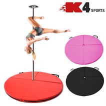 K4스포츠아몸디 KM-07 폴댄스매트 120x3cm 원형매트 폴댄스봉 스포츠댄스 스핀고정봉춤, 블랙