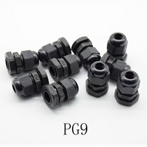 케이블글랜드 10pcs ip68 블랙 pg7 pg9 pg11 pg13.5 pg16 3-6.5mm-14mm 와이어 케이블 ce 방수 나일론 플라스틱 케이블 글 랜드 커넥터, 10검은pg9