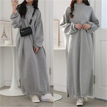 예쁜엄마 쭈리 롱 지퍼 맨투맨 원피스 긴팔 반목 터틀 빅사이즈 루즈핏 오버핏 캐쥬얼 무지 데일리 심플 키큰녀 키작녀