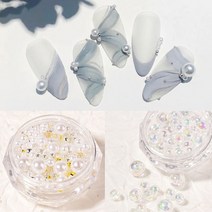라운드 진주볼 크리스탈비즈 믹스, #01 화이트진주볼믹스