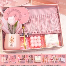 생일선물 베프실용 크리스마스 신정 가습기 겨울 스카프 들러리, 웜컵+컵받침+머플러+큐브캔들+플라워티튤립부케, 하나