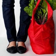 미니 접이식 시장 바구니 접는 폴딩 포켓 장바구니, 색상, 빨간색