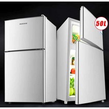 소형차 겸용 50L 카라반 냉장고 소형 화물차 이동식, 더블 도어 50L 브러시드 실버