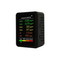 다기능 가정용 공기질 검사기 6 in 1 PM2.5 PM10 HCHO TVOC 포름알데히드 모니터 와이파이 옵션, 02 Black