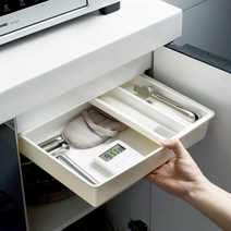 책상서랍 슬라이딩 수납 붙이는서랍 틈새서랍 만능 부착식 히든서랍 플라스틱서랍장 소 중 대, M