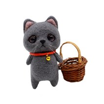 아트베니 DIY 니들 양모펠트 만들기, 고양이1_회색고양이