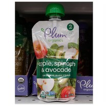 Plum Organics Apple Spinach & Avocado Baby Food 플럼스 사과 시금치 & 아보카도 이유식 6m+ 99g 4팩