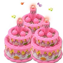 미니생일축하 케익핑크(3개)3521-24 멜로디 생일축하영어노래 유치원 어린이집 선물 문화센터 대량구매