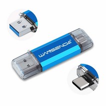 WANSENDA OTG 타입 C 및 USB 3.0/3.1 플래시 드라이브 32GB 64GB 128GB 256GB 512GB USB 썸 드라이브 안드로이드 장치/PC/맥용 (32GB, Blue_128GB