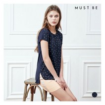 [머스트비] 여성 프린트 슬리브리스 블라우스