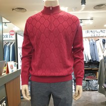 (주)에스에스패션 [세르지오] 남성 겨울 짚업니트 벌집무늬 레드 티셔츠 SNTVBMH4702