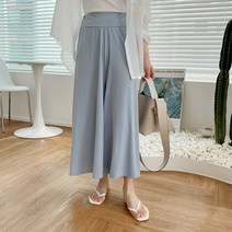 여성 여름 와이드 밴딩 찰랑 7부 냉장고 치마 바지