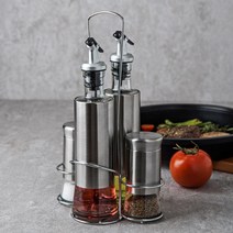 인블룸 원터치 스텐 오일 양념통 4종세트 (거치대포함), 상세페이지 참조