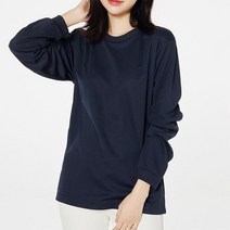 코지 여자 베이직 기본 무지 드라이 라운드넥 긴팔티