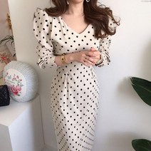 해외직구 도트 원피스 정장 루즈핏 가을 봄 하객룩 소개팅 여친룩 연예인 사복 드라마 패션 재벌룩