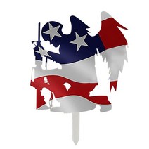 도로명주소판 건물주소 명패 무릎 꿇는 군인 정원 스테이크 장식 금속 장식품 기도 군인 with cross for memory day art garden decoration, 하얀