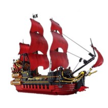 블록 피규어 중국레고 호환 검진주 여왕 앤의 복수 배 세트 빌딩 해적 캐리비안 장난감, 상자 없음3