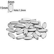 종이학천마리 별 행운 100일 기념일 종이접기 스테인리스 매력 둥근 개 꼬리표 펜던트는 주문 목걸이를위한 공백 펜던트를 각인한다 보석 만들기, Steel Oval 15mmx20pc