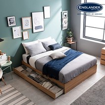 [전국착불]잉글랜더 스마트 3단 수납 침대/매트제외-퀸, 오크