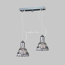 B 꽃 크리스탈 2등 벤다 식탁등, LED 8W벌브(형광등색), B 꽃 크리스탈 2등 벤다 식탁