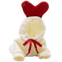 강아지 반려견 옷 따뜻한 강아지 겨울 옷 귀여운 과일 코트 후드 양털 애완 동물 의상 자, 하얀, XS