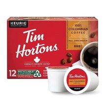 Tim Hortons 메이플 맛 커피 1인용 K-Cup 포드 큐리그 브루어와 호환 72개입 K-컵 레드 12개 (6팩), 12 Count (Pack of 6)_Colombian