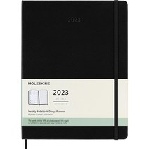 Moleskine 2023년 위클리 노트북 플래너 하드커버 XL 블랙