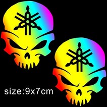 오토바이용품 바이크용품 오토바이악세사리 반사 yamaha 해골 스티커 mt03 mt07 mt09 mt10 r1 r3 r6 fz1 fz8 fz6 motor bike decal, 라듐