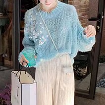 메이킹유 스웨터 라운드넥 루즈핏 무지 간절기룩 A1068라카드니트