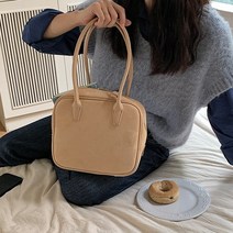 엘베라노 milky 스퀘어 스웨이드 숄더백