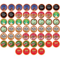 Two Rivers Coffee 가향 커피 포드 샘플러 2.0을 포함한 K 컵 브루어와 호환 1인용 버라이어티 팩 모음 52개, 52 Count (Pack of 1), Dessert Variety